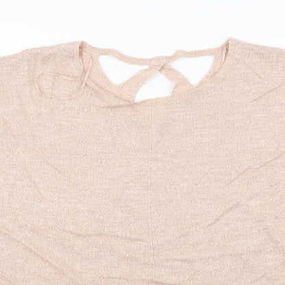 Womens UK Size 14 Marks and Spencer Pink Basic T-Shirt