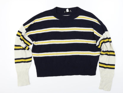 Topshop  Womens Blue Striped  Pullover Jumper Size S