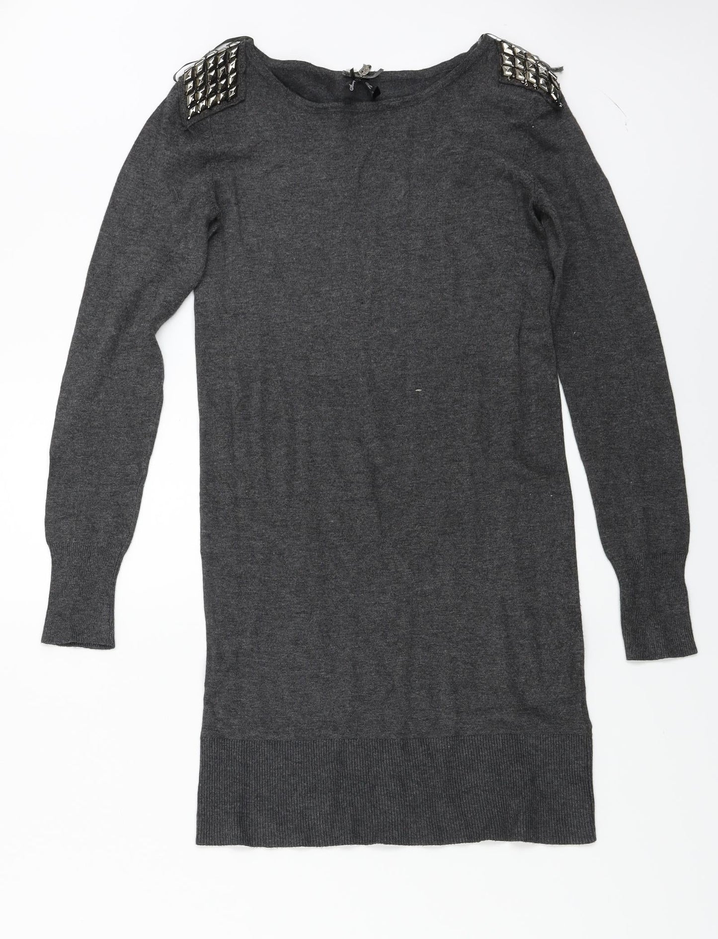 Womens UK Size 8 Atmosphere Grey Basic T-Shirt