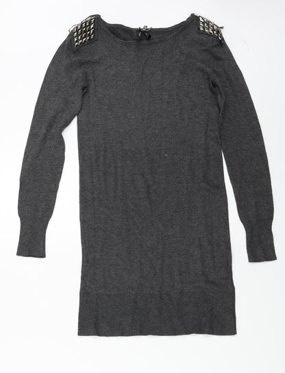 Womens UK Size 8 Atmosphere Grey Basic T-Shirt
