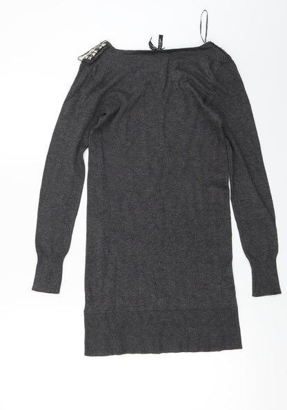 Womens UK Size 8 Atmosphere Grey Basic T-Shirt