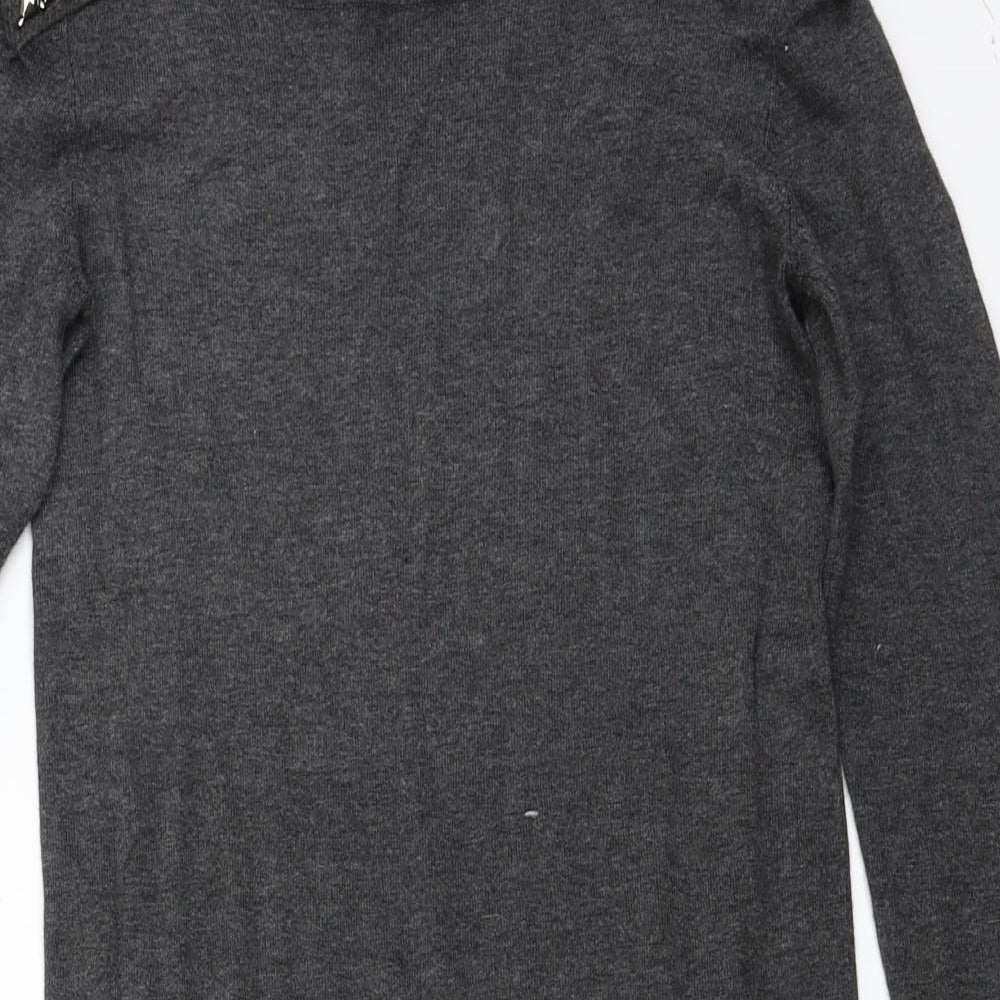 Womens UK Size 8 Atmosphere Grey Basic T-Shirt
