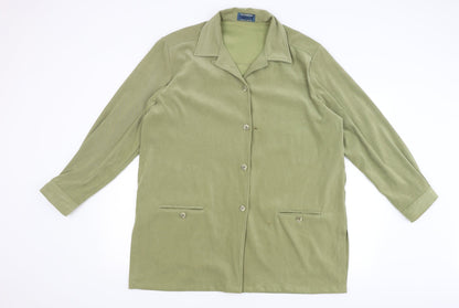 Stinna Fashion Womens Green   Overcoat Coat Size 2XL