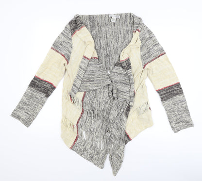 RXB Womens White Striped  Wrap Jumper Size L