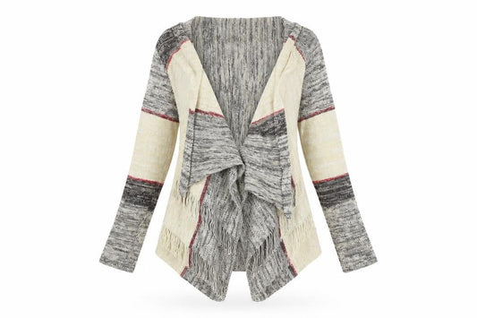 RXB Womens White Striped  Wrap Jumper Size L