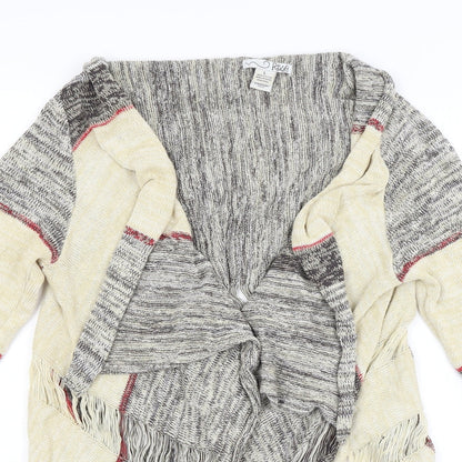 RXB Womens White Striped  Wrap Jumper Size L