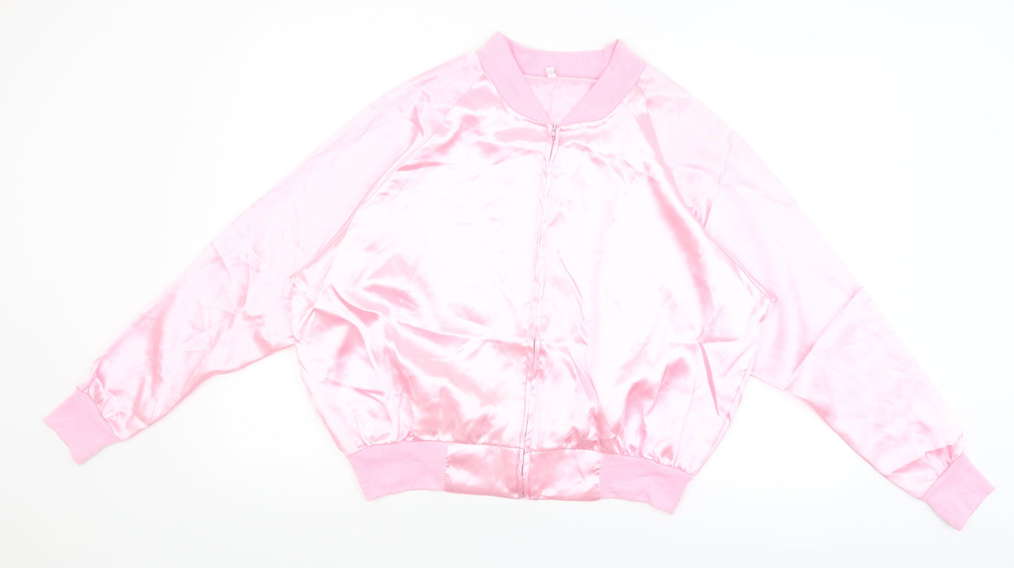 Preworn Womens Pink   Full Zip Jumper Size L