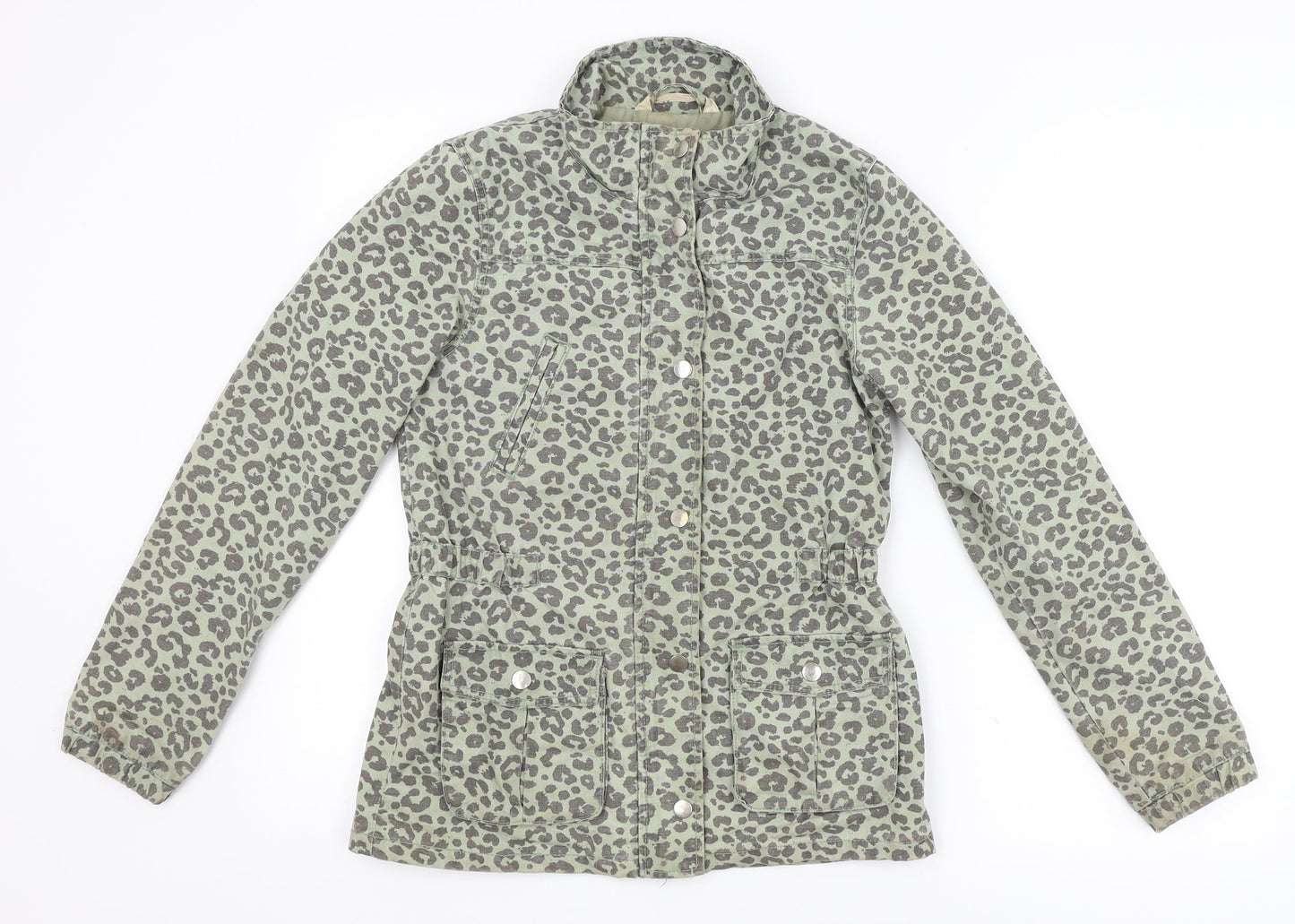 Womens UK Size 8 H&M Green Overcoat