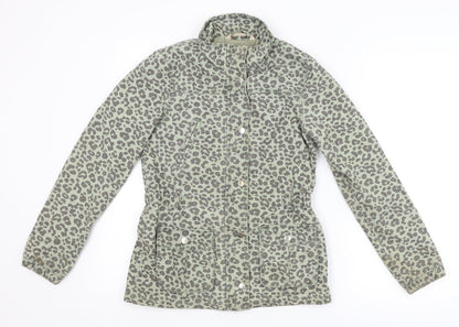Womens UK Size 8 H&M Green Overcoat