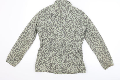 Womens UK Size 8 H&M Green Overcoat
