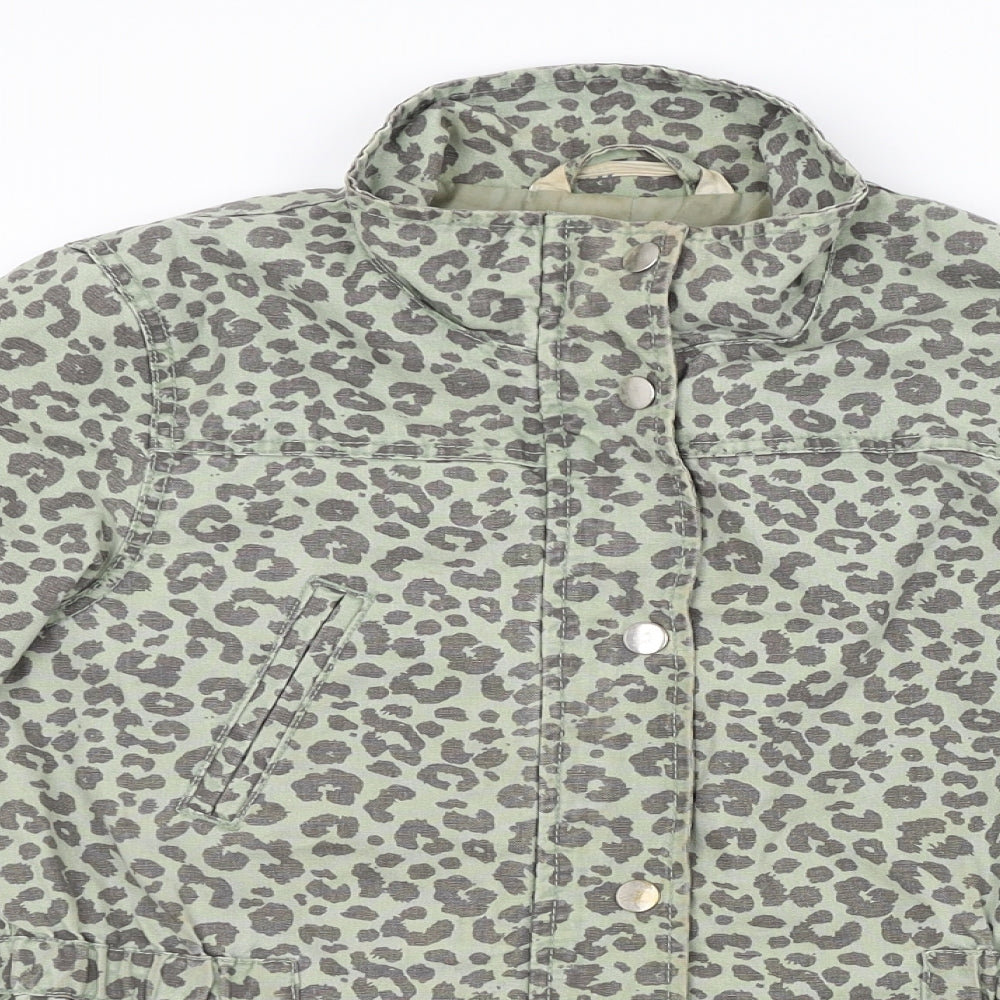 Womens UK Size 8 H&M Green Overcoat