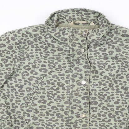 Womens UK Size 8 H&M Green Overcoat