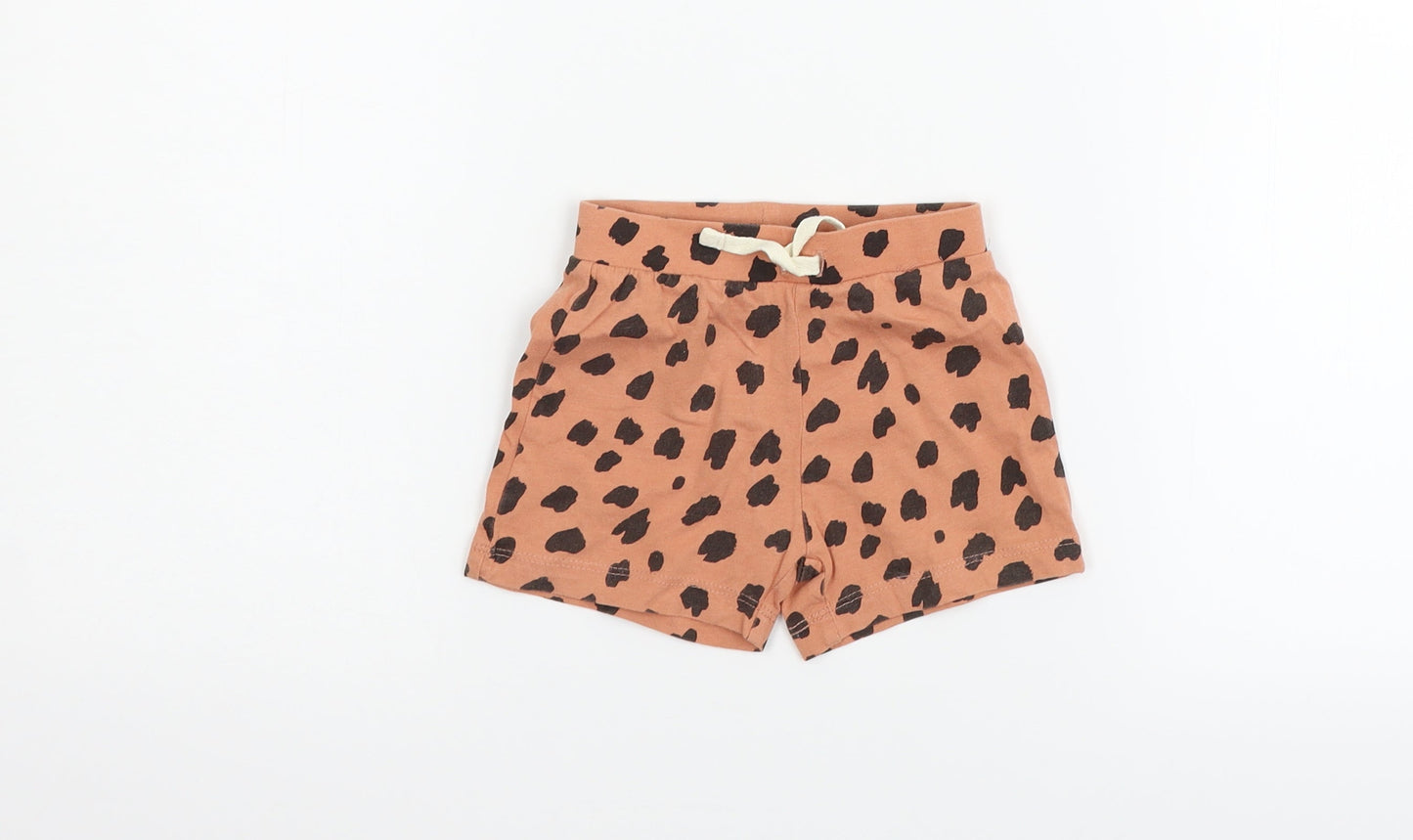 Primark Girls Beige Animal Print  Cropped Trousers Size 6-9 Months