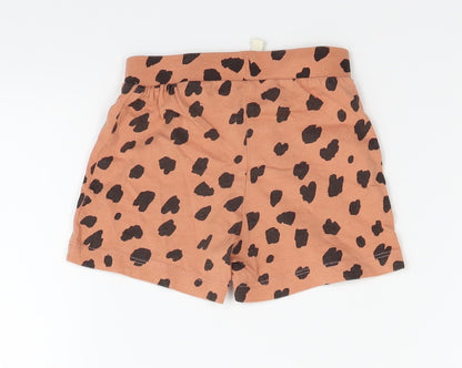 Primark Girls Beige Animal Print  Cropped Trousers Size 6-9 Months
