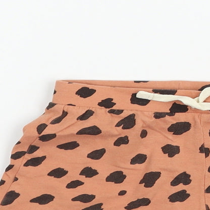Primark Girls Beige Animal Print  Cropped Trousers Size 6-9 Months