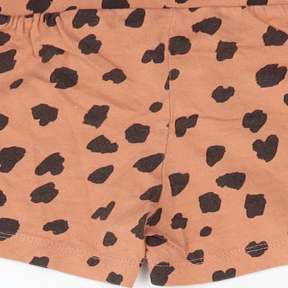 Primark Girls Beige Animal Print  Cropped Trousers Size 6-9 Months