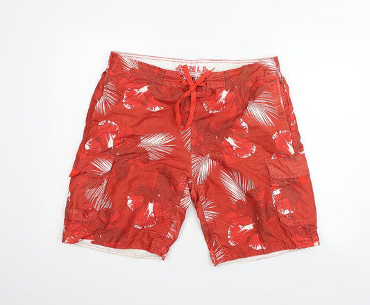 Cedar Wood State Mens Red Geometric  Sweat Shorts Size L