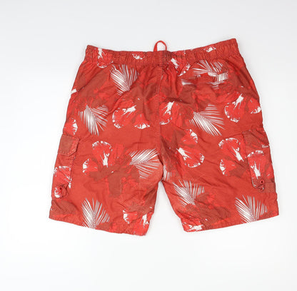Cedar Wood State Mens Red Geometric  Sweat Shorts Size L