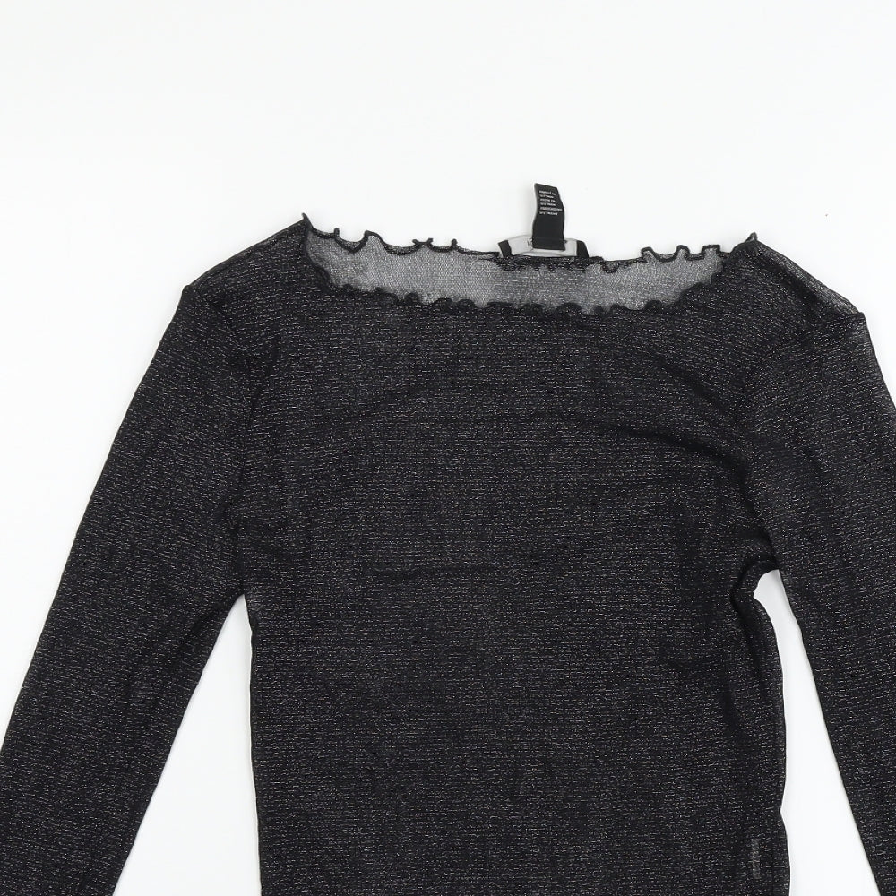 FOREVER 21 Womens Black   Basic Blouse Size M