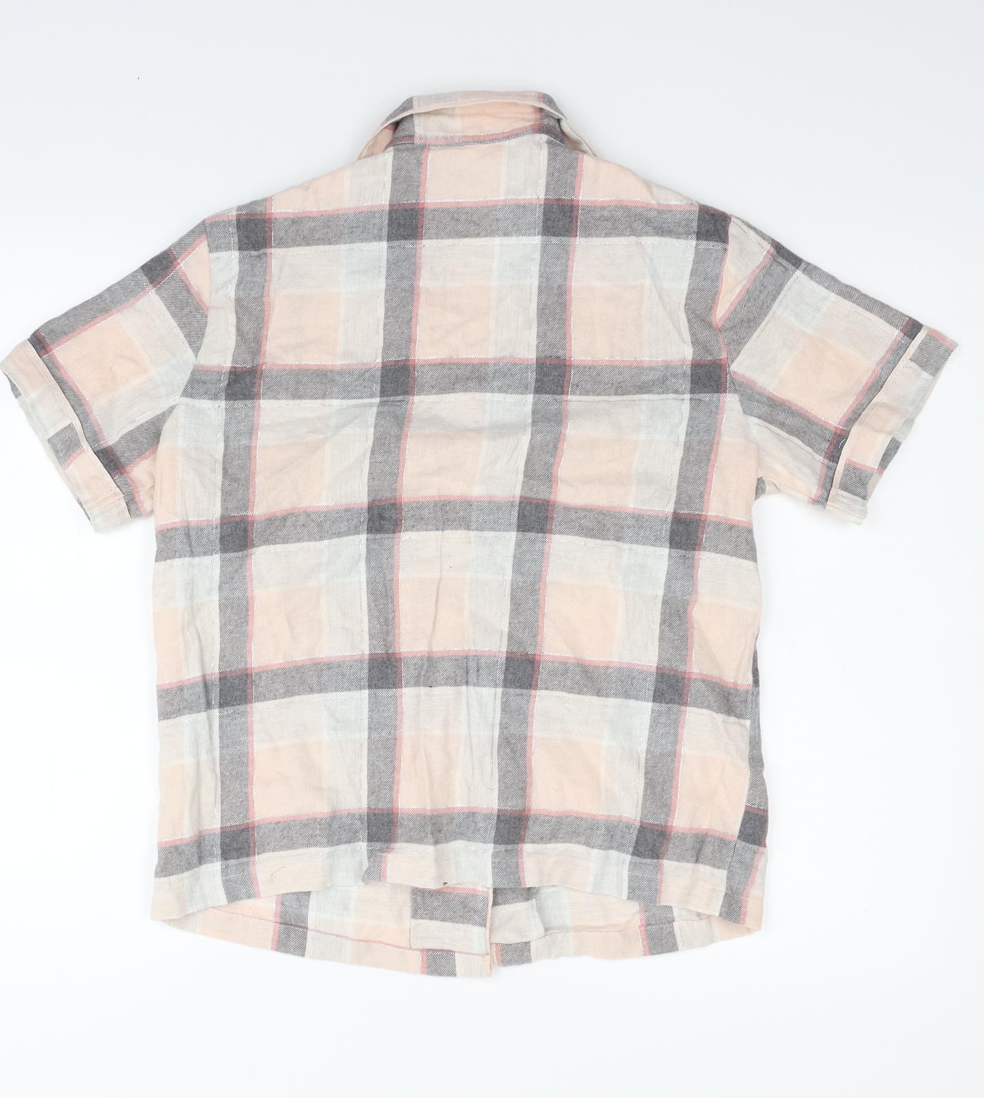 George Womens Pink Check  Top Pyjama Top Size 8