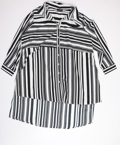 Topshop Womens White Striped  T-Shirt Dress