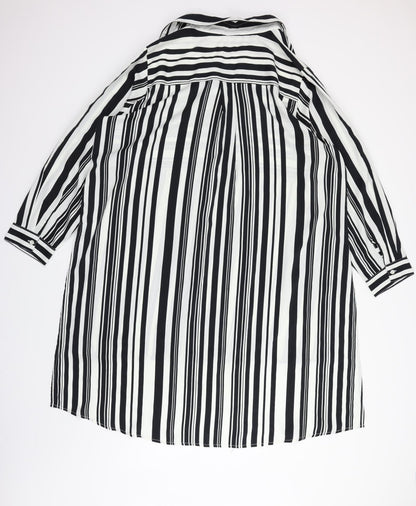 Topshop Womens White Striped  T-Shirt Dress