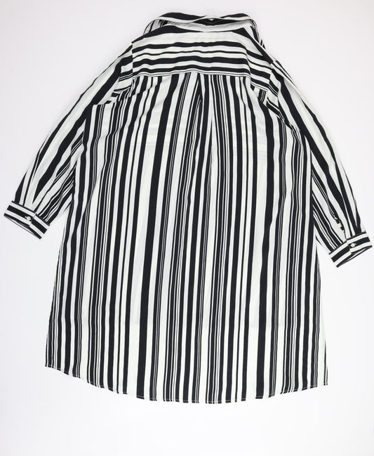 Topshop Womens White Striped  T-Shirt Dress