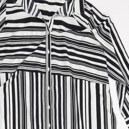Topshop Womens White Striped  T-Shirt Dress