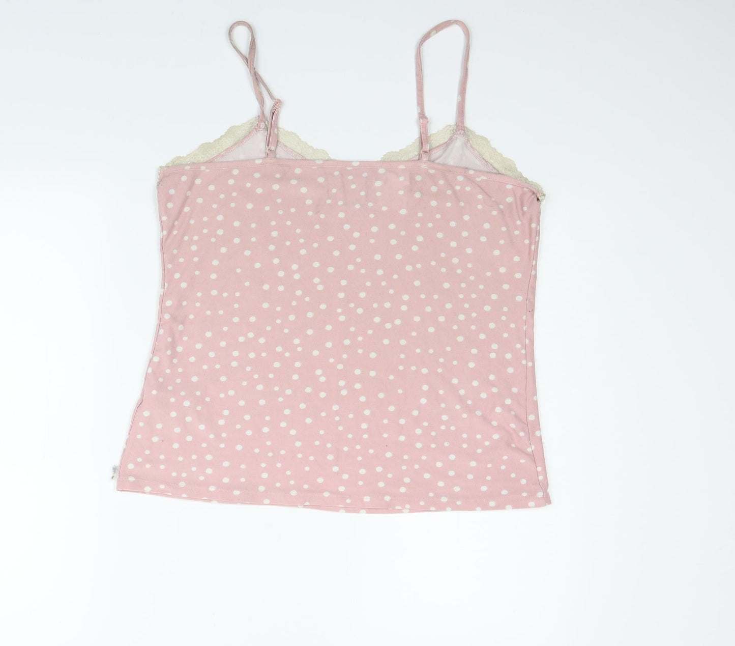 love to lounge  Womens Pink Polka Dot  Basic Tank Size M