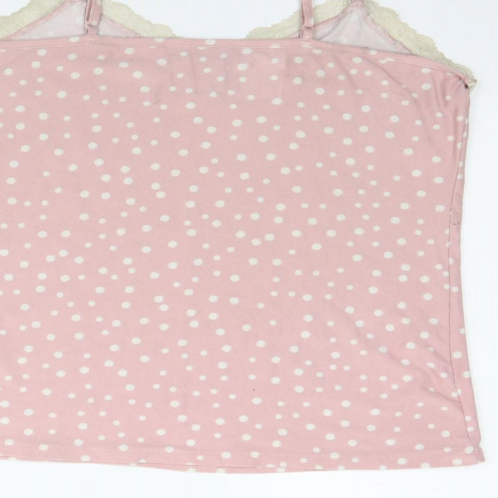 love to lounge  Womens Pink Polka Dot  Basic Tank Size M