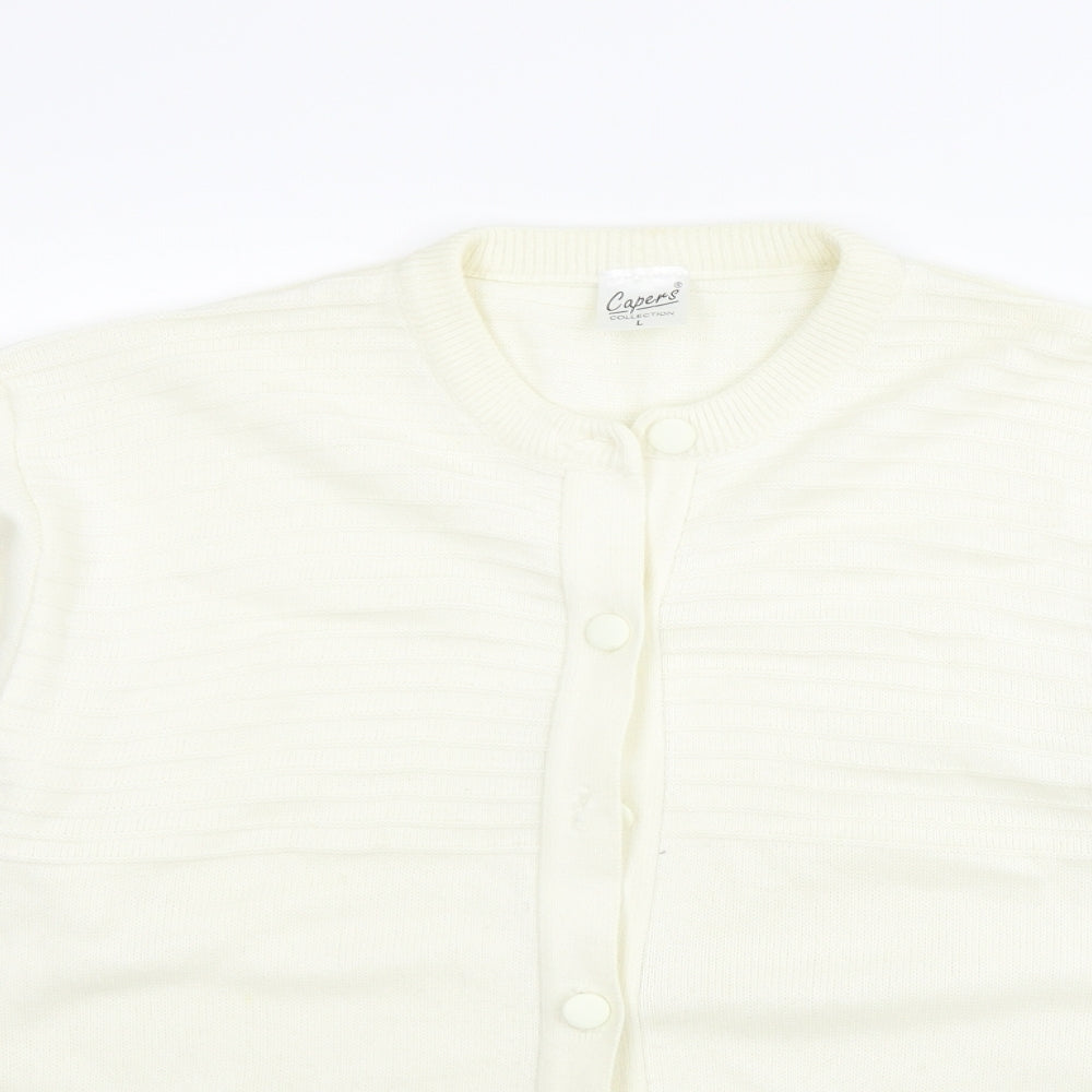 Casper Womens Beige   Cardigan Jumper Size L  - washable mark on arm
