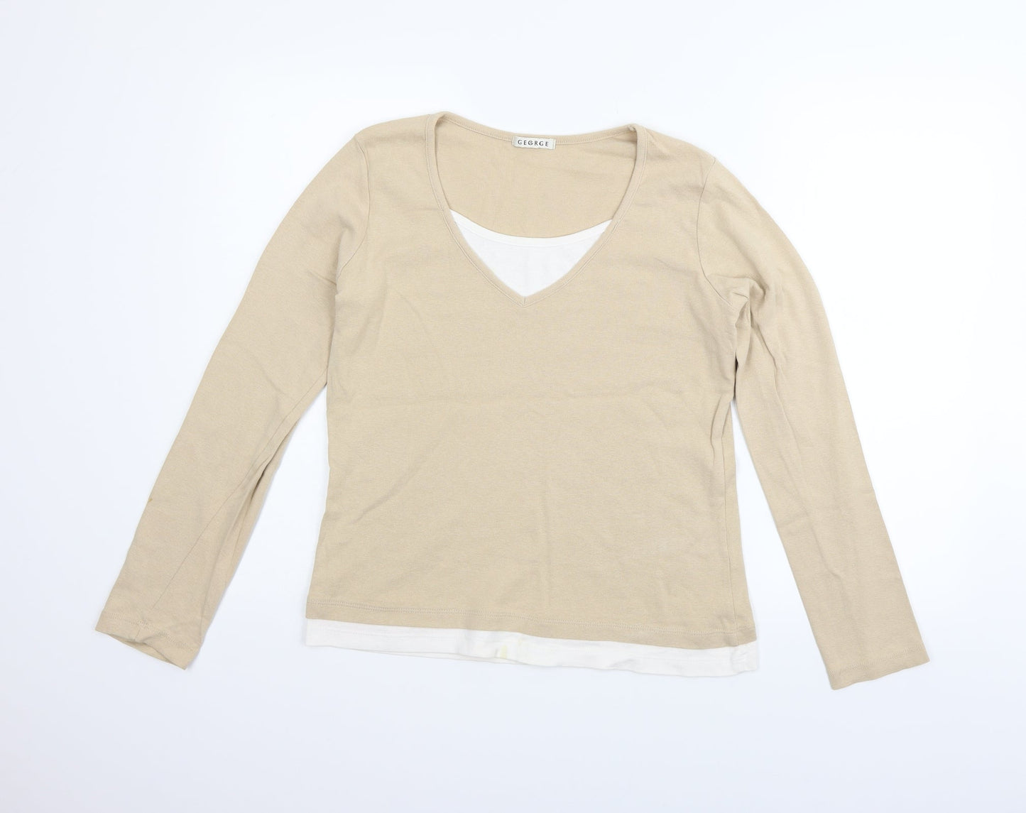 George Womens Beige   Pullover Jumper Size 18  - washable marks on bottom of top