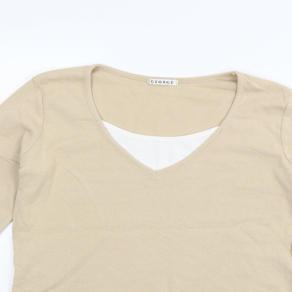 George Womens Beige   Pullover Jumper Size 18  - washable marks on bottom of top