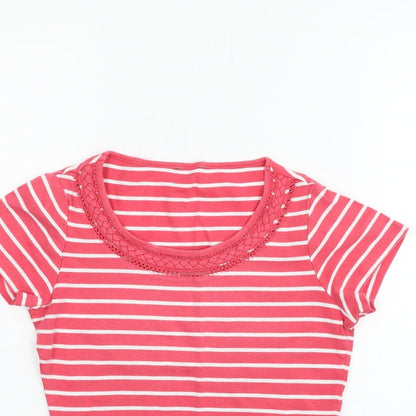 Womens UK Size 10 M&Co Red Basic T-Shirt