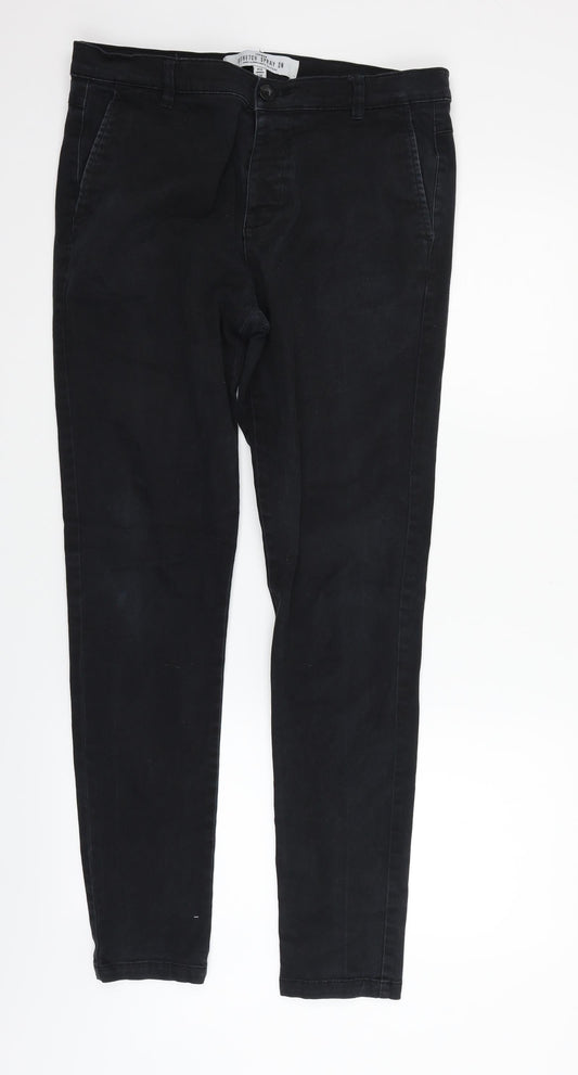 Womens UK Size 34 in Topman Regular Fit  Black Trousers