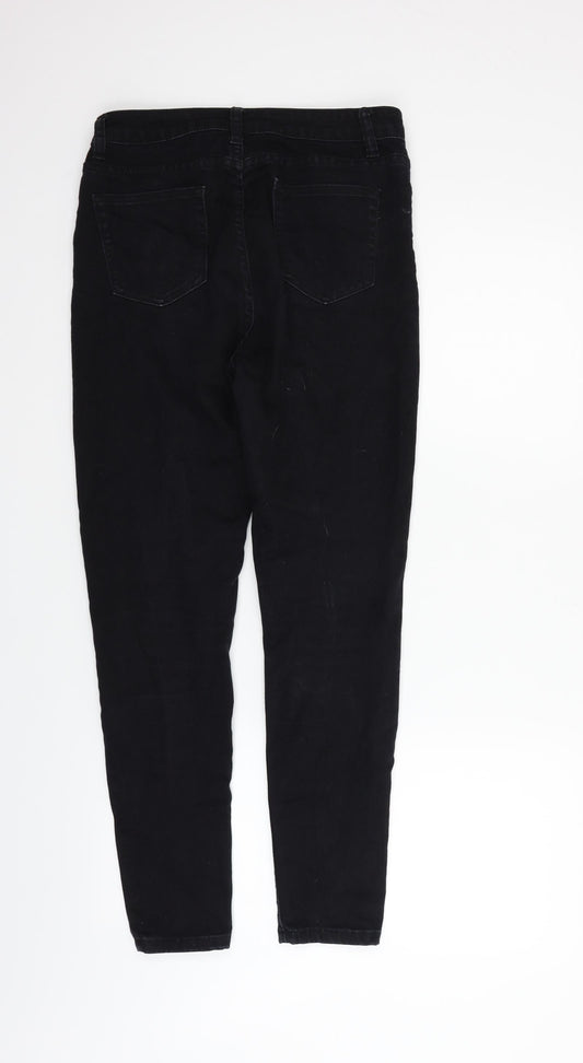 Boohoo Womens Black   Straight Jeans Size 10 L26 in