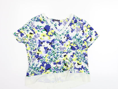 Marks and Spencer Womens White Floral  Pullover Jumper Size 14