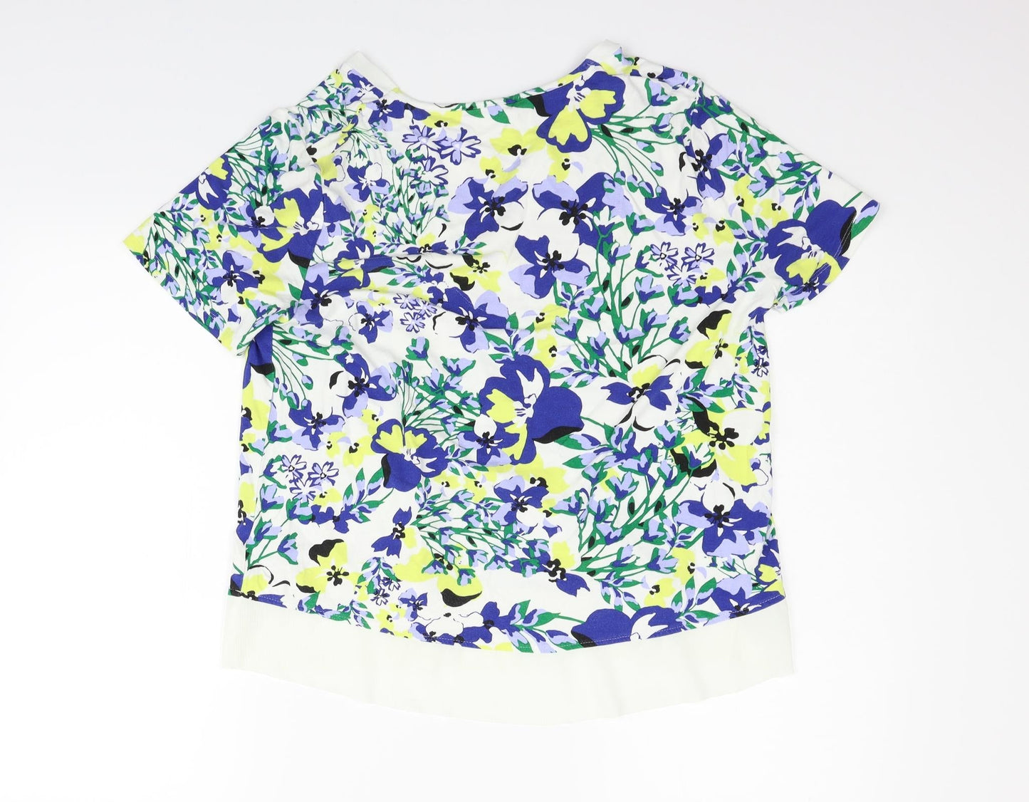 Marks and Spencer Womens White Floral  Pullover Jumper Size 14