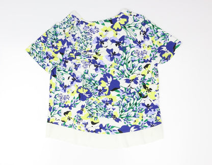 Marks and Spencer Womens White Floral  Pullover Jumper Size 14