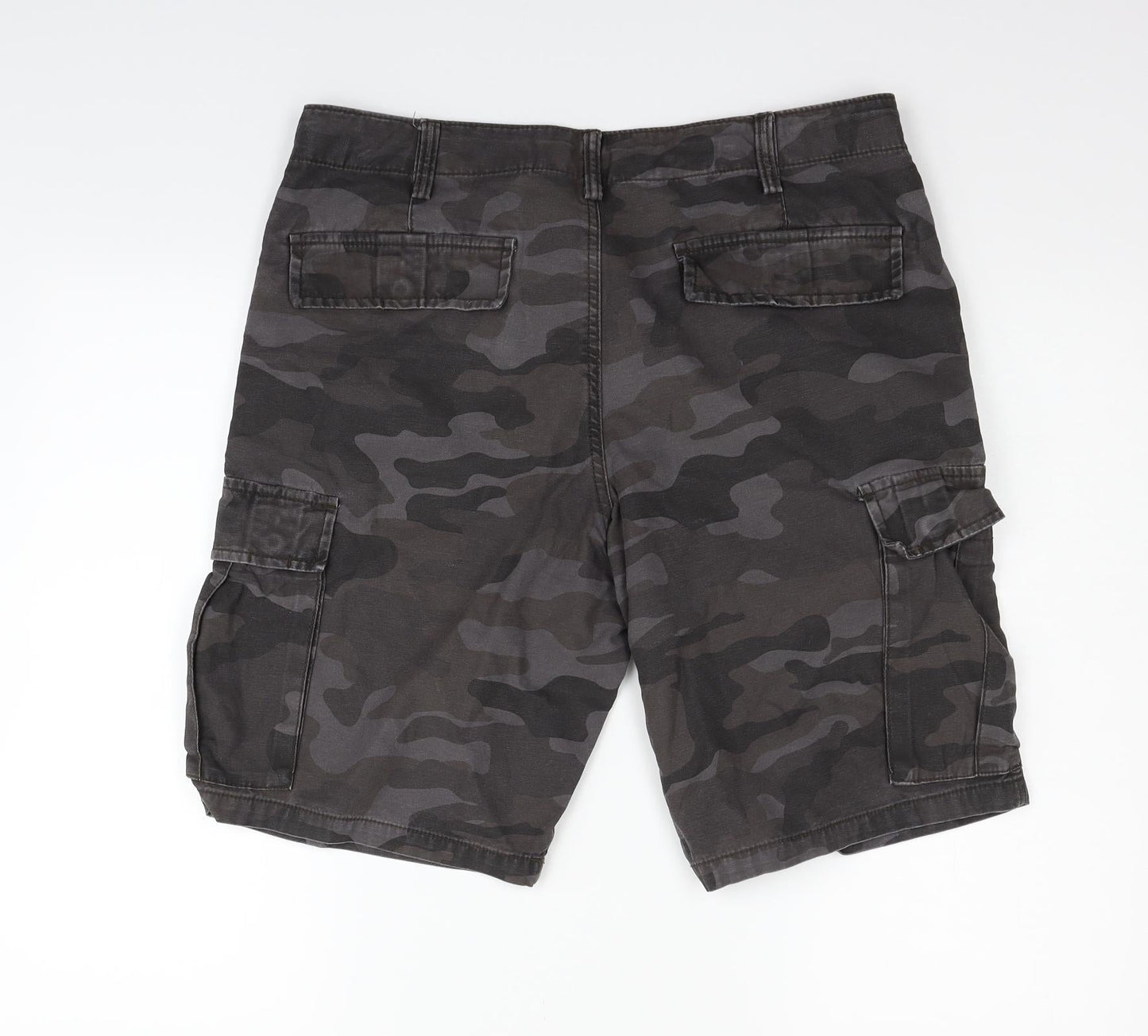 TU Womens Grey Geometric  Chino Shorts Size L