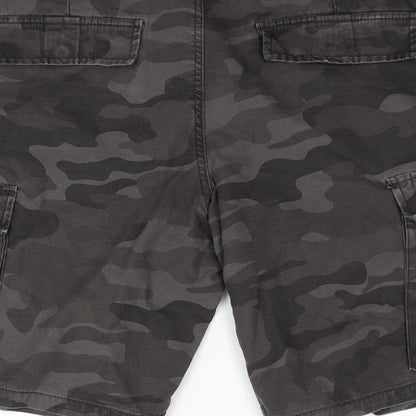 TU Womens Grey Geometric  Chino Shorts Size L