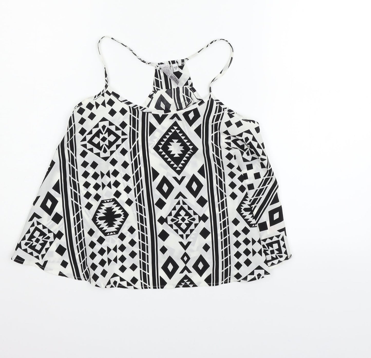Young Dimension Girls White Geometric  Basic T-Shirt Size 11-12 Years