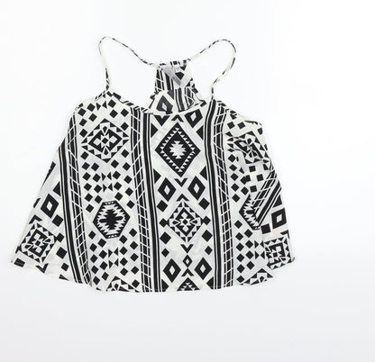 Young Dimension Girls White Geometric  Basic T-Shirt Size 11-12 Years