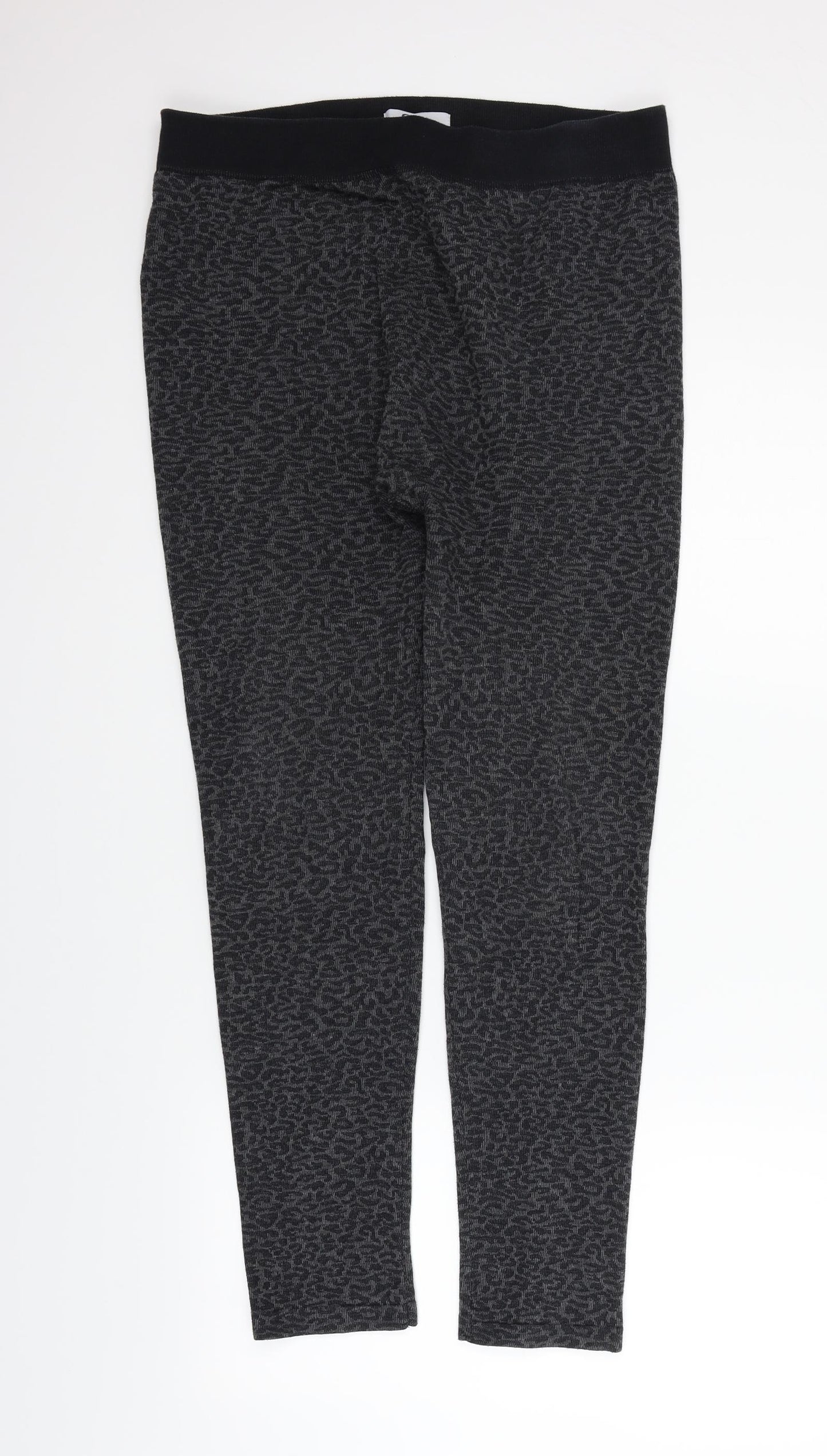 Diva Feva Womens Black Geometric  Jegging Leggings Size L L24 in