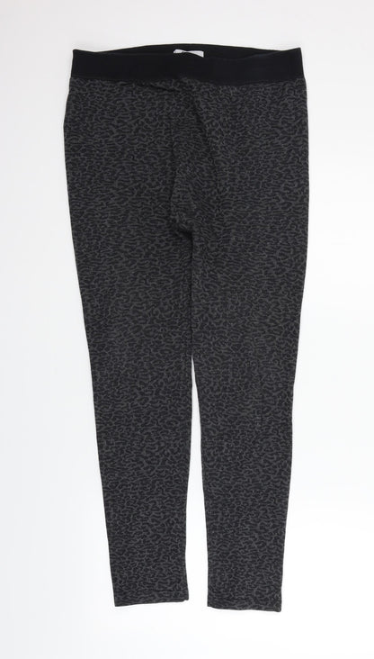 Diva Feva Womens Black Geometric  Jegging Leggings Size L L24 in