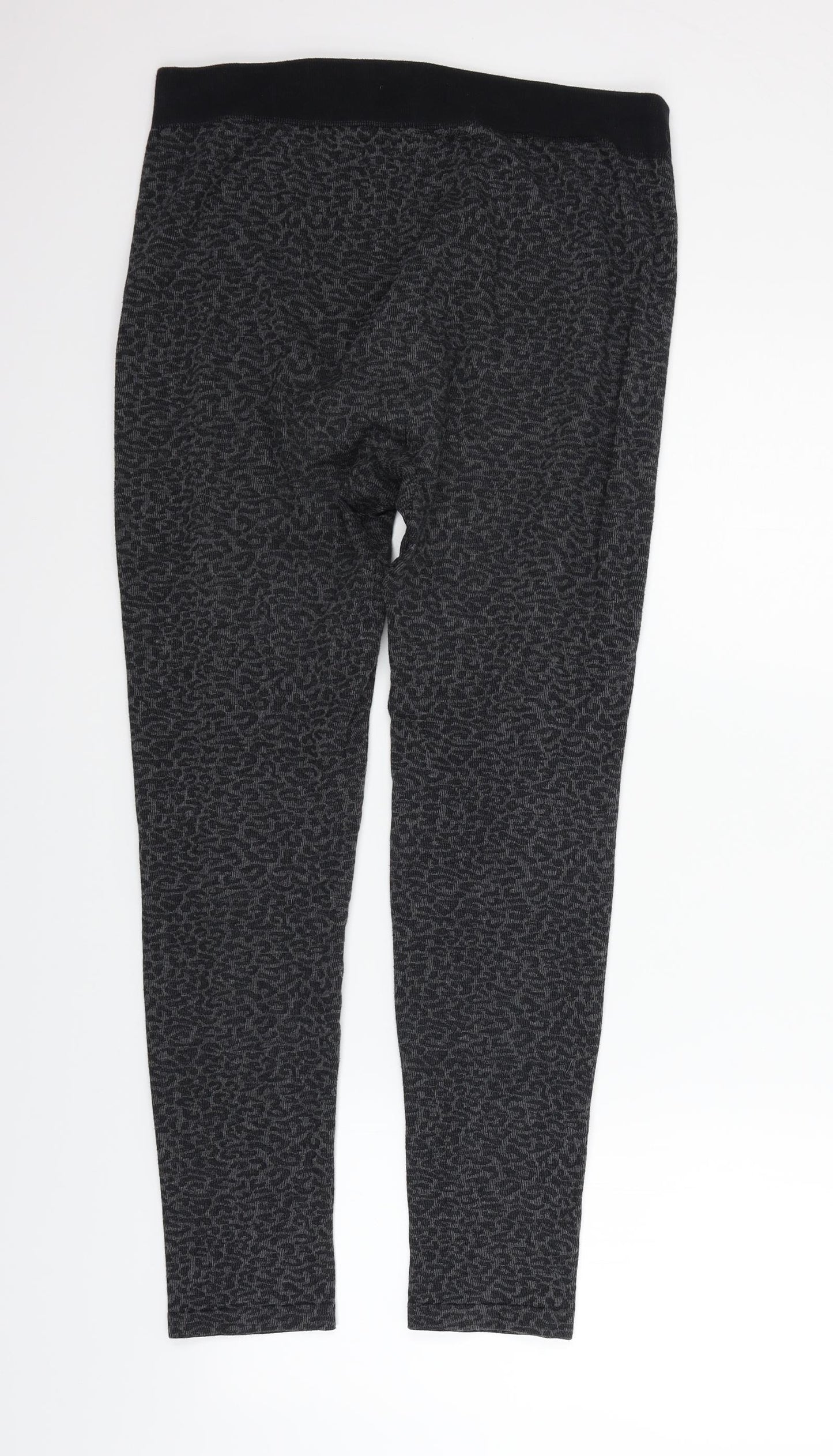 Diva Feva Womens Black Geometric  Jegging Leggings Size L L24 in