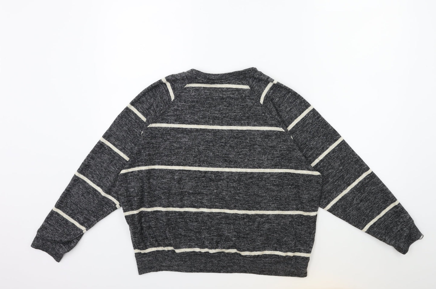 H&M Womens Grey Striped Knit Pullover Jumper Size XS