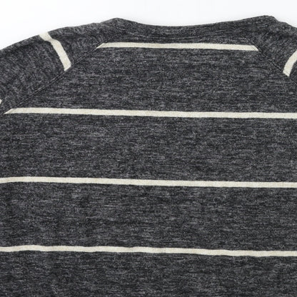 H&M Womens Grey Striped Knit Pullover Jumper Size XS