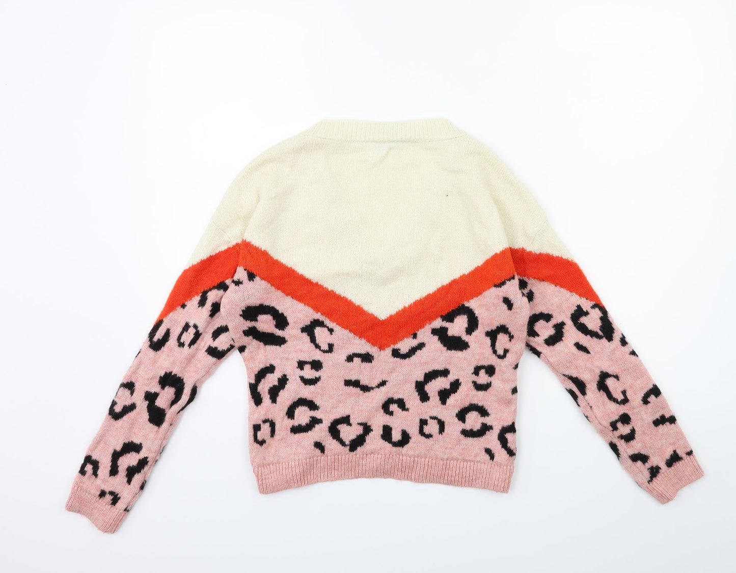 Primark Womens Pink Animal Print  Pullover Jumper Size 6