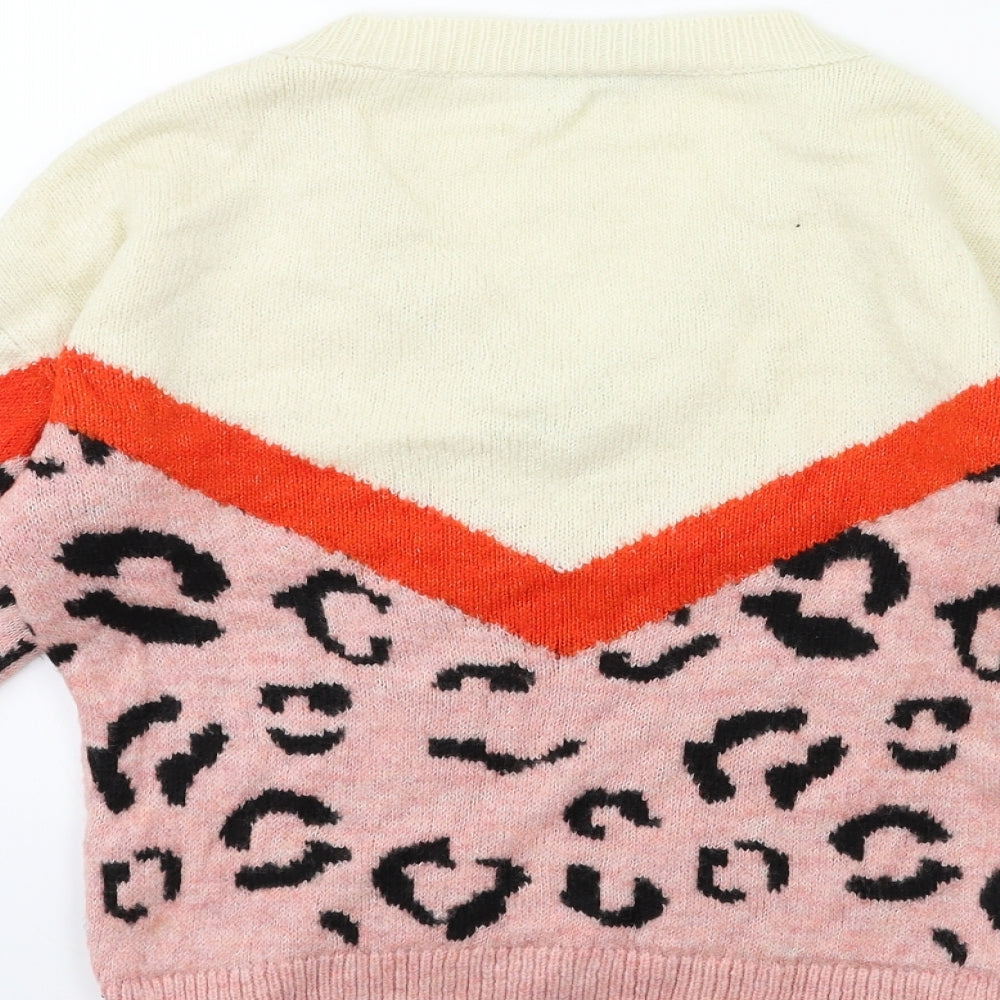 Primark Womens Pink Animal Print  Pullover Jumper Size 6